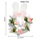 Easter Rabbit Decoration Green Plant Bow Garland Holiday Decoration