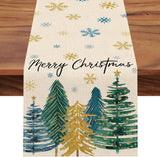 Christmas Trees Merry Xmas Table Runner,